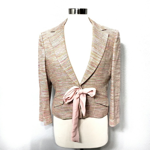 BCBGMaxAzria Jackets & Blazers - BCBG Silk Textured Tie Blazer